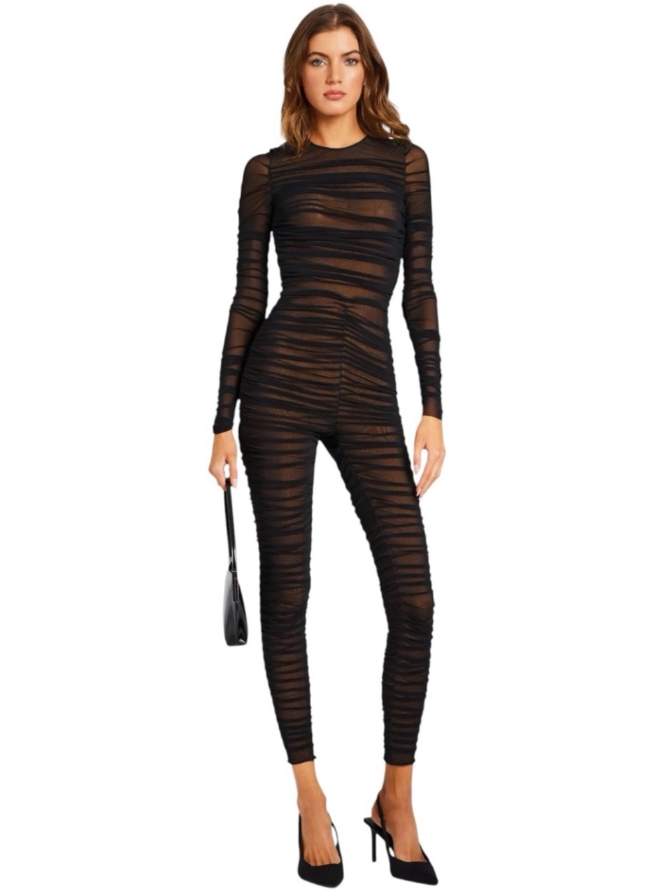 Ser.O.Ya Black And Nude Sheer Layered Bodysuit Xxs Unworn